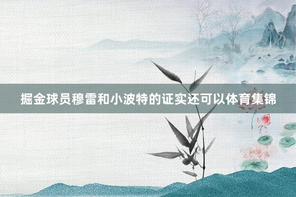 掘金球员穆雷和小波特的证实还可以体育集锦