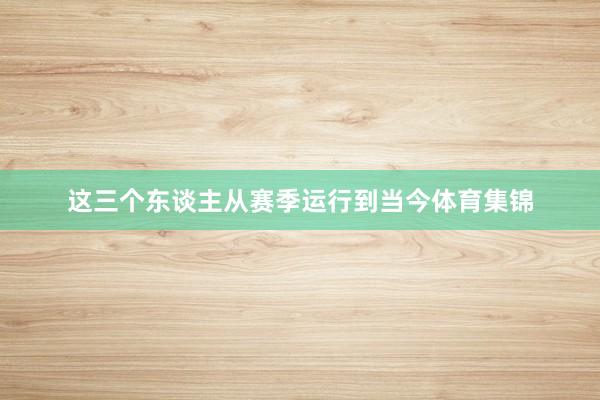 这三个东谈主从赛季运行到当今体育集锦