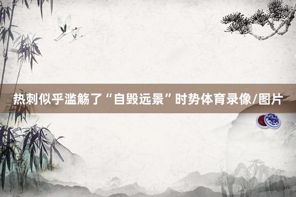 热刺似乎滥觞了“自毁远景”时势体育录像/图片