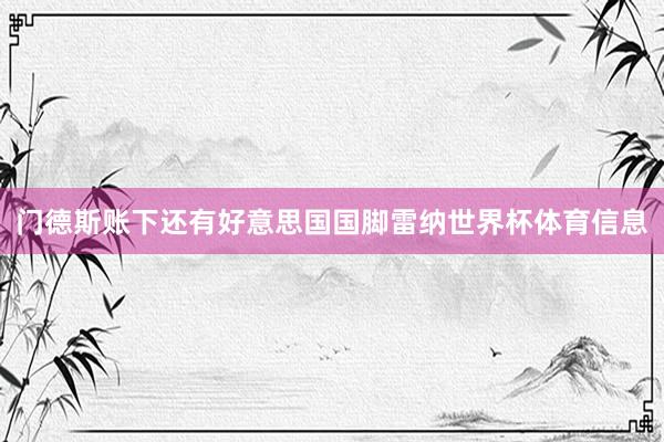 门德斯账下还有好意思国国脚雷纳世界杯体育信息