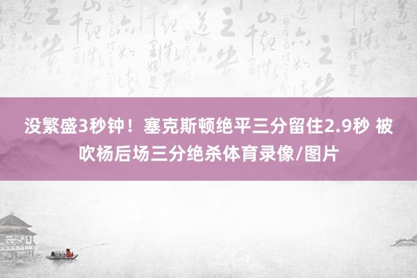 没繁盛3秒钟！塞克斯顿绝平三分留住2.9秒 被吹杨后场三分绝杀体育录像/图片