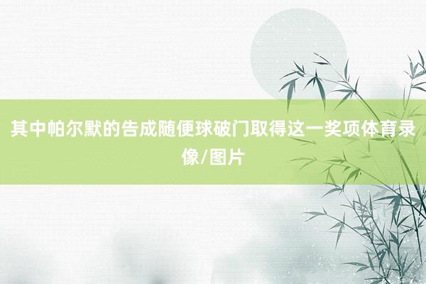 其中帕尔默的告成随便球破门取得这一奖项体育录像/图片