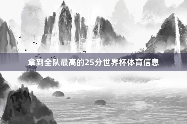 拿到全队最高的25分世界杯体育信息