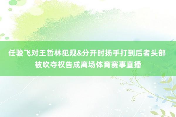 任骏飞对王哲林犯规&分开时扬手打到后者头部 被吹夺权告成离场体育赛事直播
