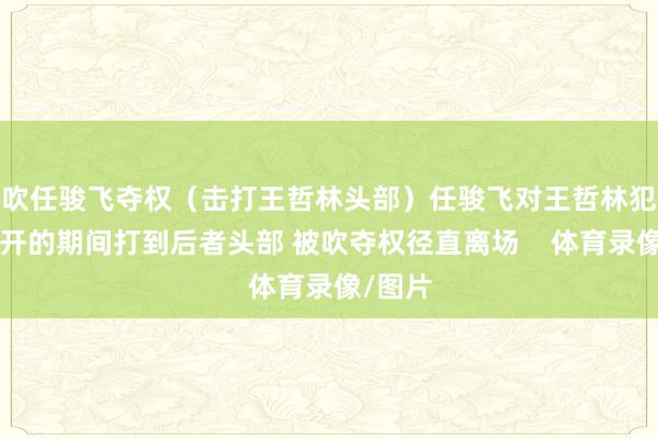 吹任骏飞夺权（击打王哲林头部）任骏飞对王哲林犯规&分开的期间打到后者头部 被吹夺权径直离场    体育录像/图片