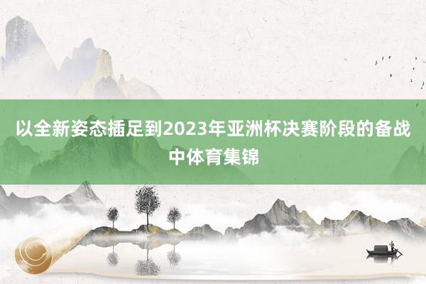 以全新姿态插足到2023年亚洲杯决赛阶段的备战中体育集锦