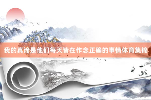 我的真谛是他们每天皆在作念正确的事情体育集锦