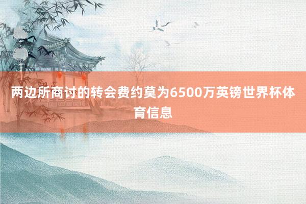 两边所商讨的转会费约莫为6500万英镑世界杯体育信息