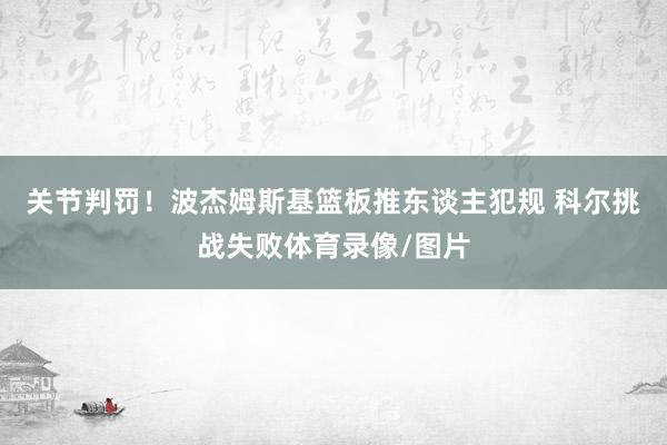 关节判罚！波杰姆斯基篮板推东谈主犯规 科尔挑战失败体育录像/图片
