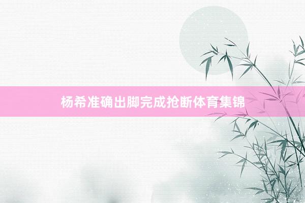 杨希准确出脚完成抢断体育集锦