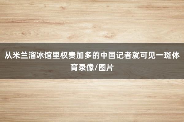 从米兰溜冰馆里权贵加多的中国记者就可见一斑体育录像/图片