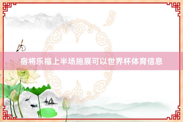 宿将乐福上半场施展可以世界杯体育信息