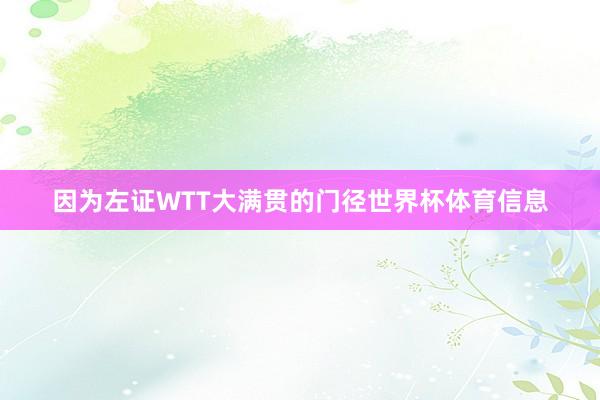 因为左证WTT大满贯的门径世界杯体育信息